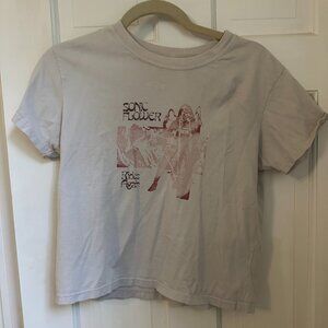brandy melville gray and red graphic tee